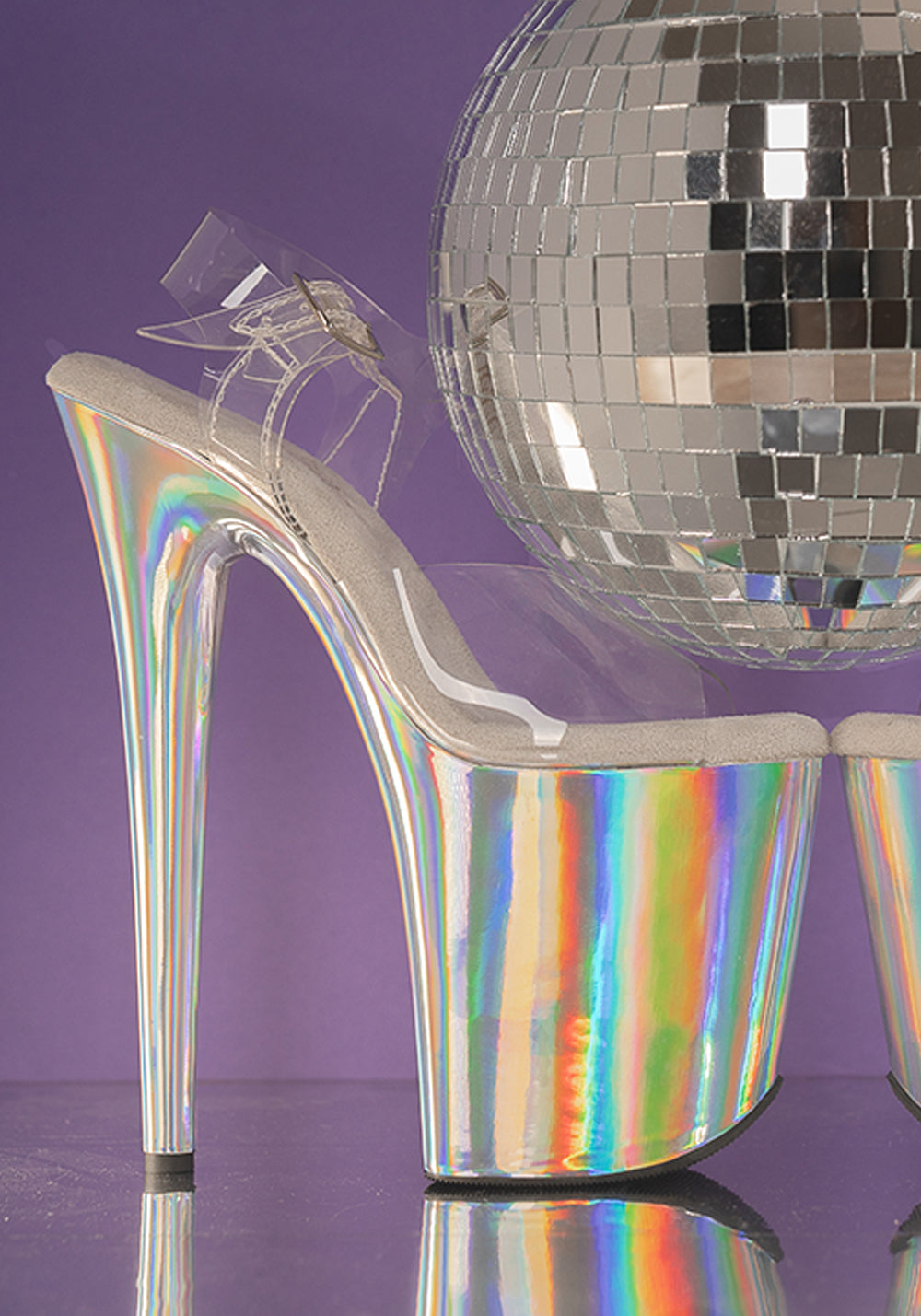 Disco Unicorn – Holographic SKINS for Pleaser Flamingo 8” Heels