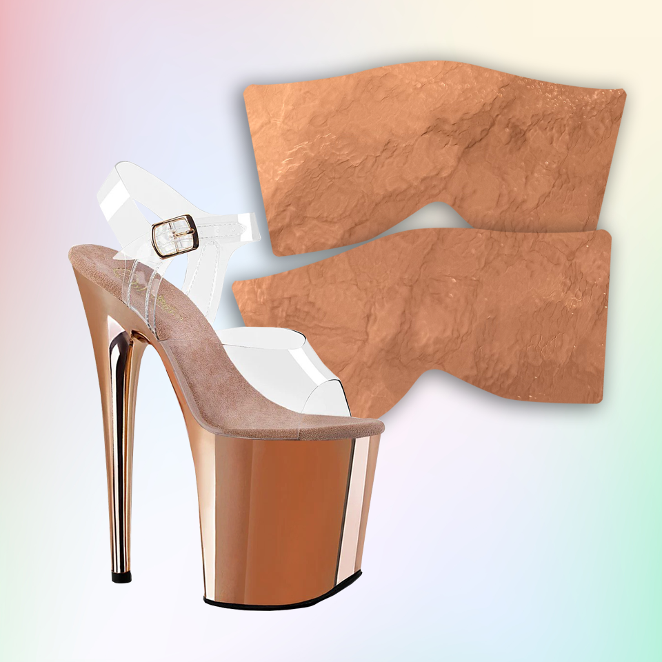 Chrome Rose Gold Repair Wrap for Pleaser Heels (8" Flamingo Series)
