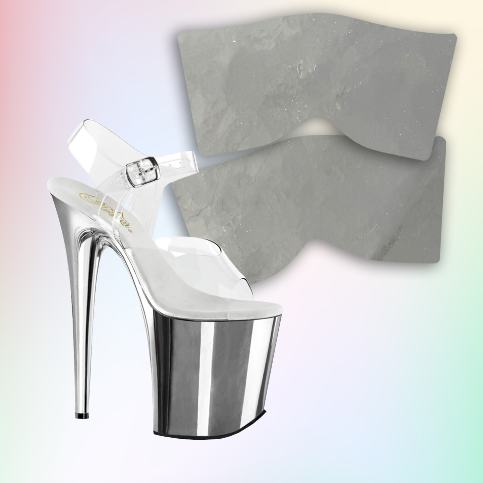 Chrome Silver Repair Wrap for Pleaser Heels (8" Flamingo Series)
