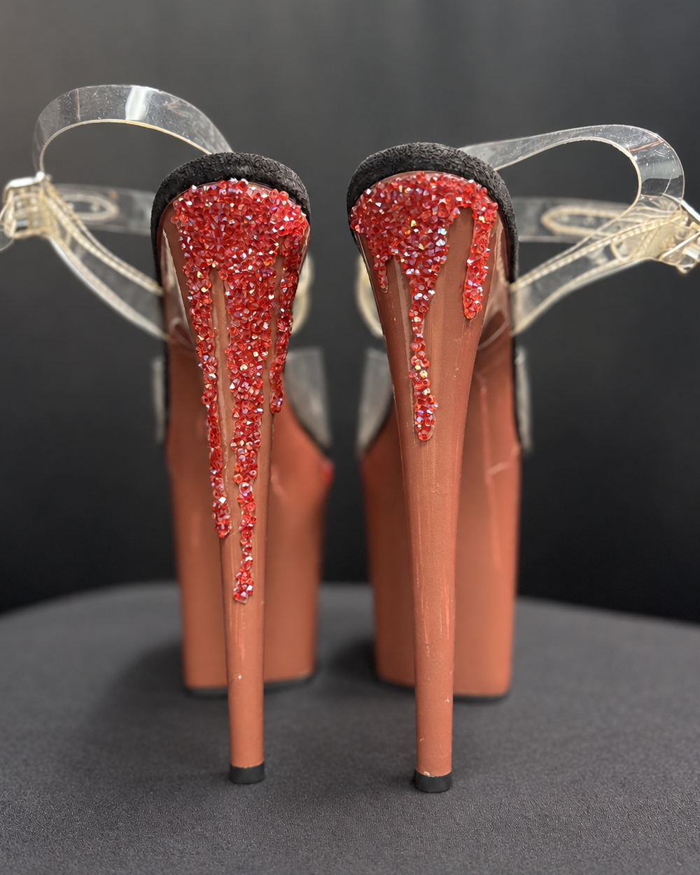 Pre-Cut Rhinestone Blood Drip Heels Add-On