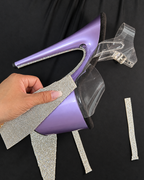 Pre-Cut Rhinestone Diamond Back Heels Add-On
