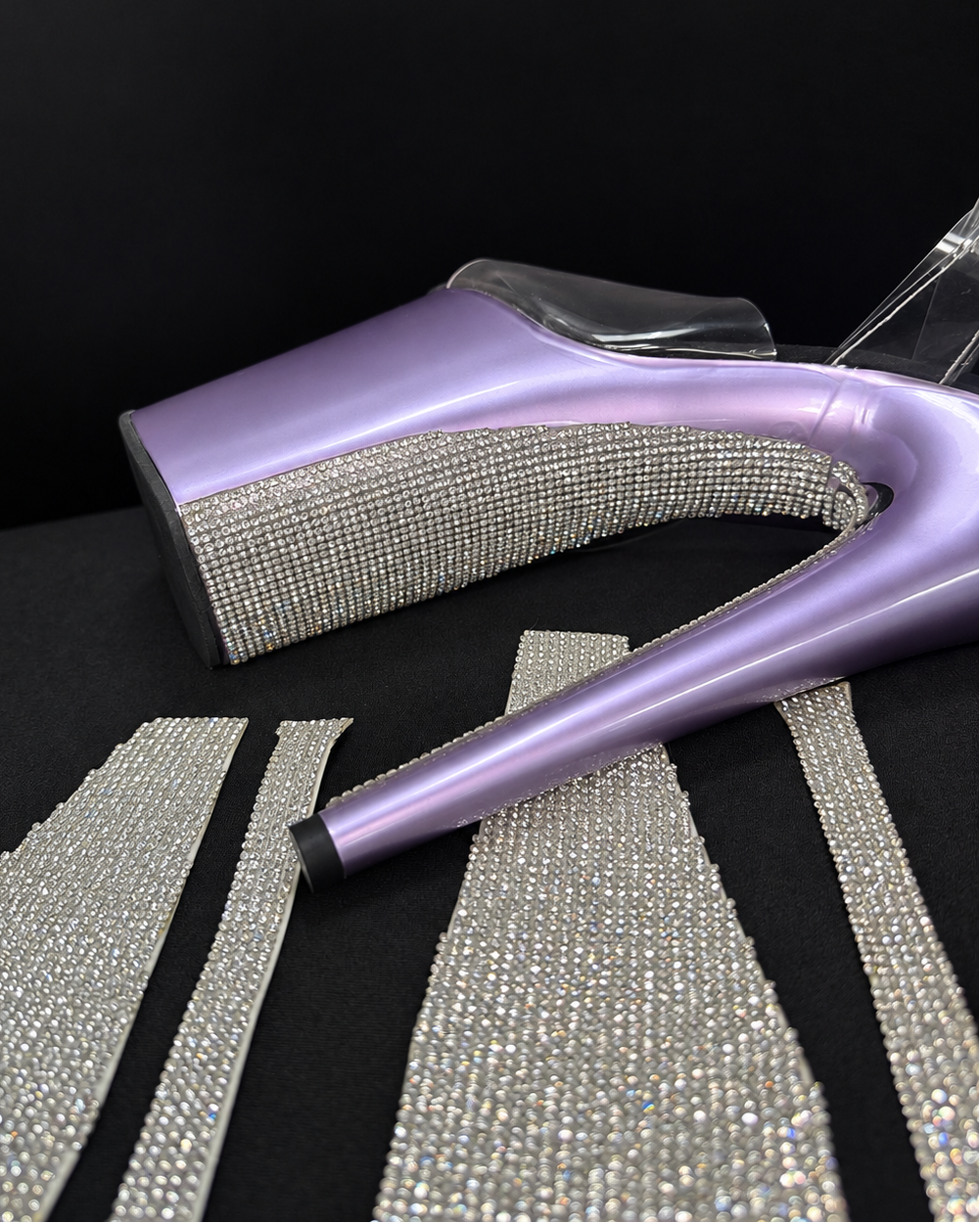 Pre-Cut Rhinestone Diamond Back Heels Add-On