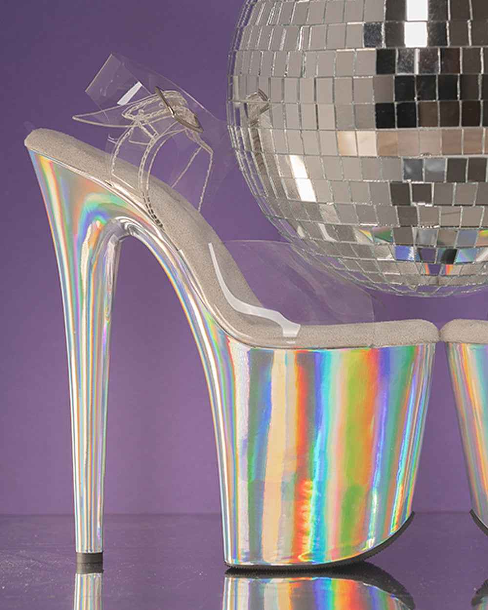 Disco Unicorn – Holographic SKINS for Pleaser Flamingo 8” Heels