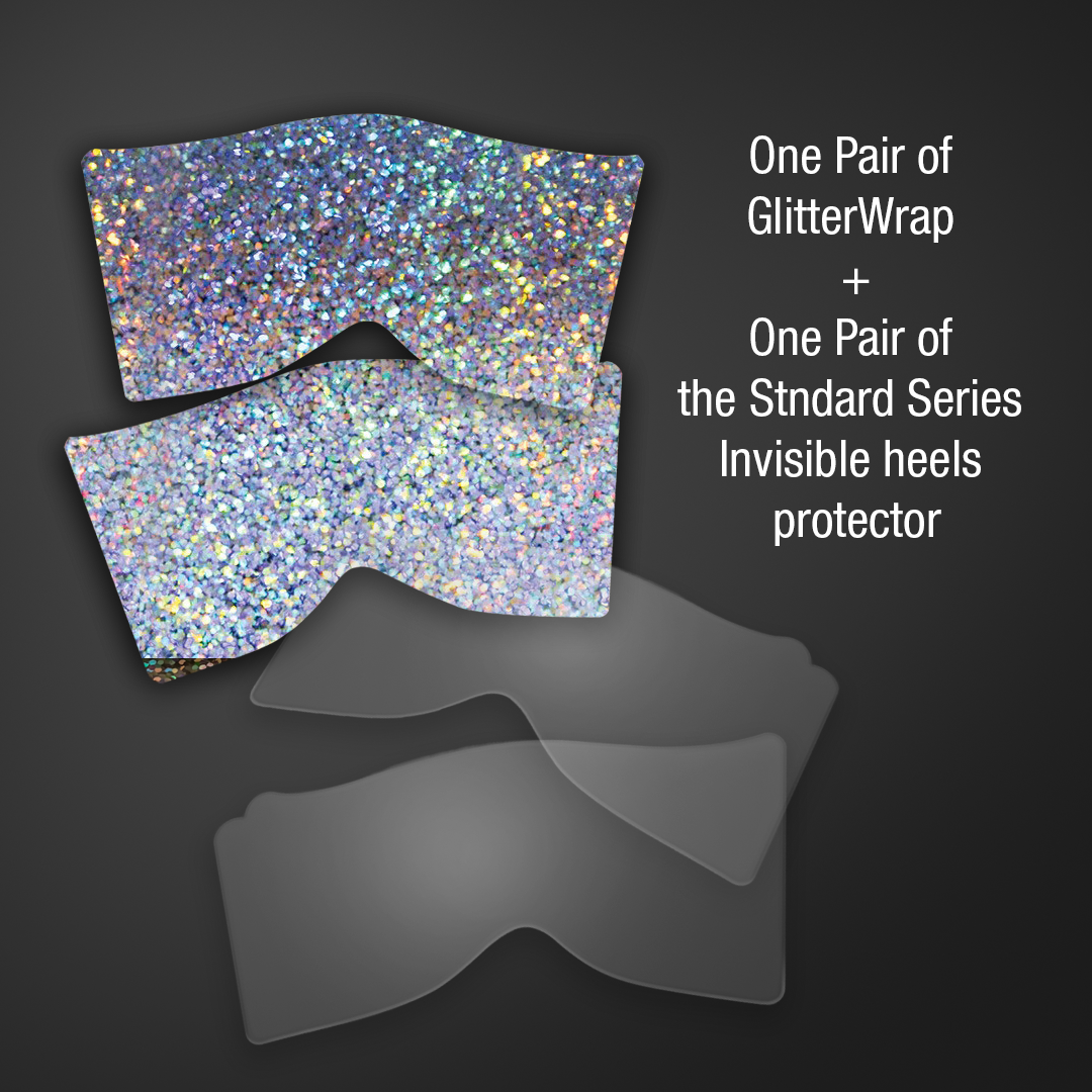 Silver Shine Holographic GlitterWrap For Pleaser Heels