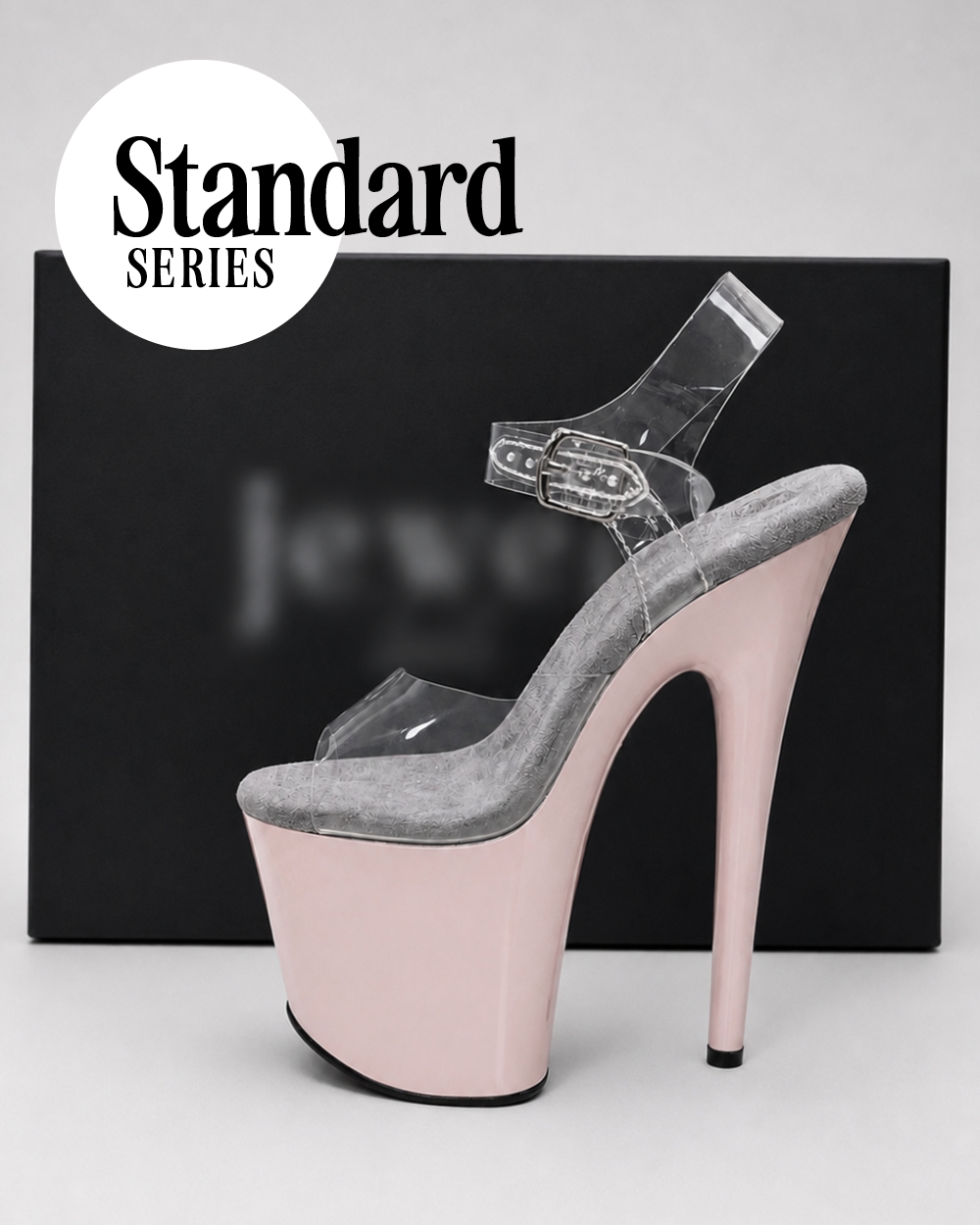 Invisible Heels Protector Standard Series Compatible with Jewel Heels 8" Sandals - 8cm/3.125" platform